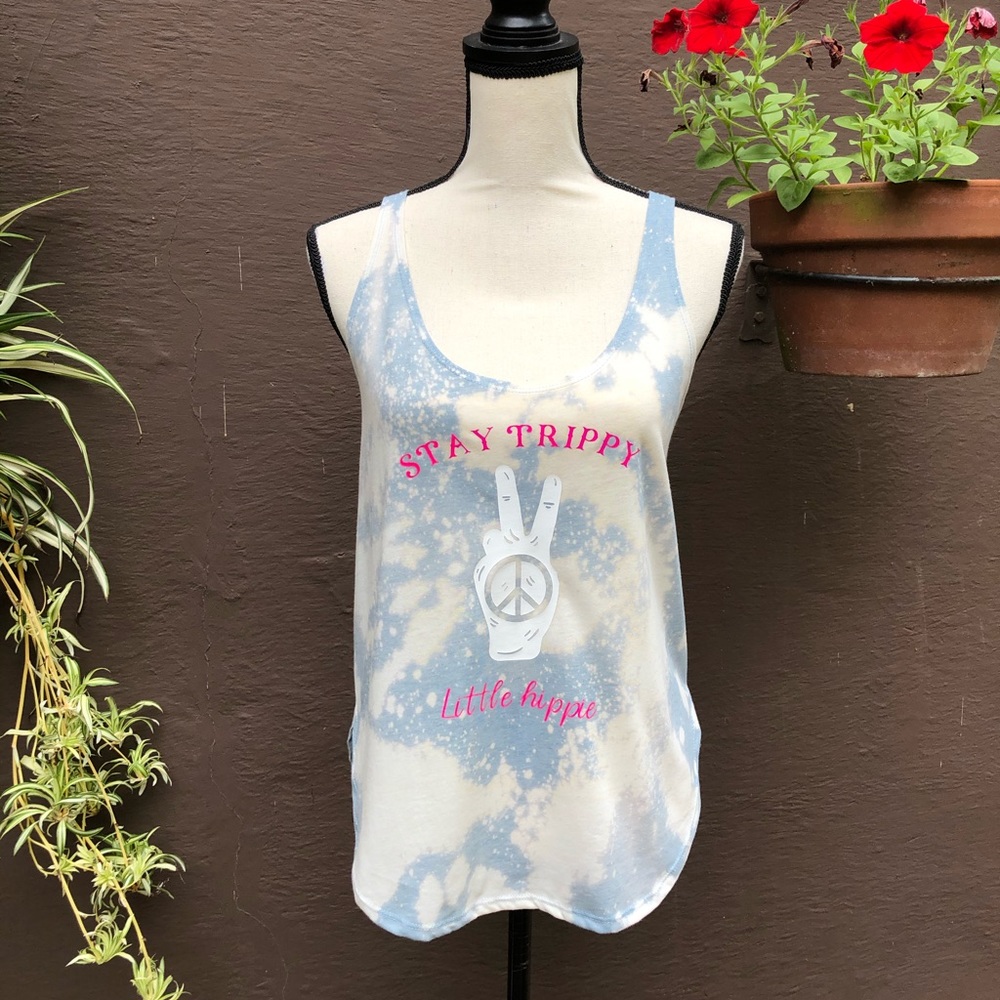 New Bleach tie-dye medium festival tank, hippie